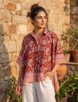Block Print Kaftan Shirt
