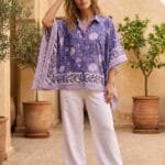 Lavender kaftan shirt