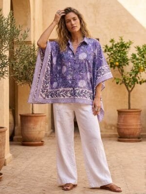 Lavender kaftan shirt